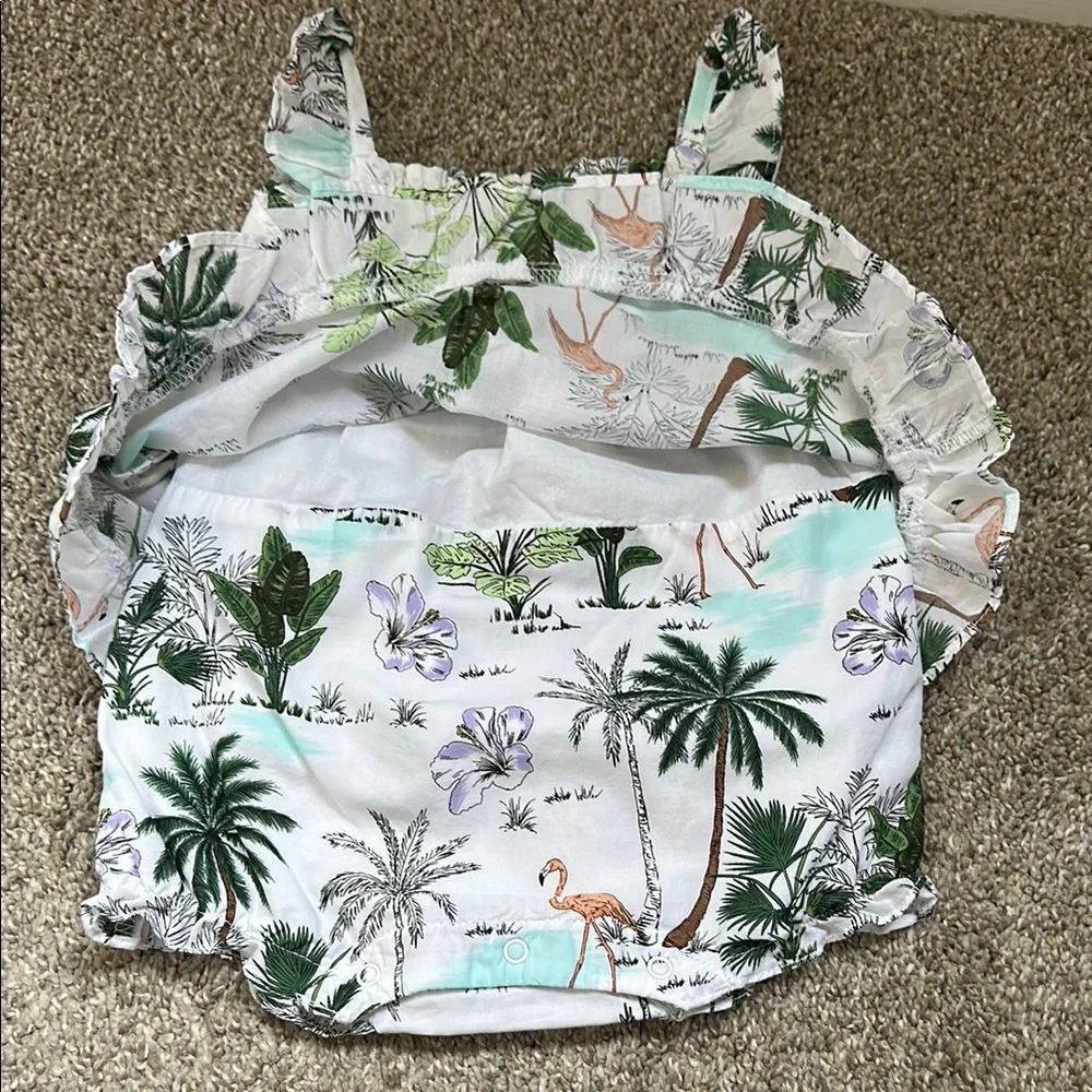 Janie and Jack. Tropical Print Romper - Picture 3 of 3